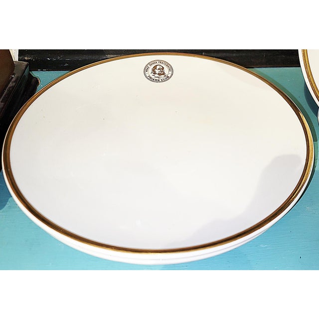 What a piece of Americana, original dinner plates from the Friars Club in NYC, 10" porcelain with gilt edge and logo by...