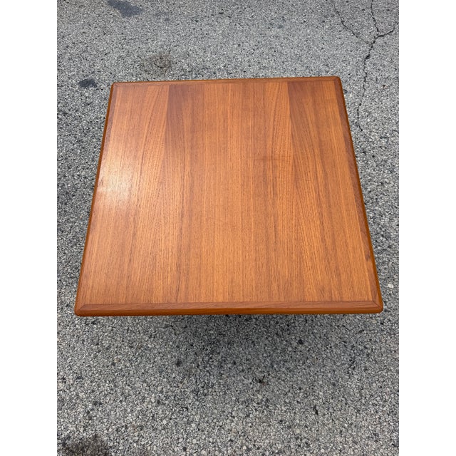1970s Danish Mid Century Teakwood & Cane Side Table by Trioh For Sale - Image 5 of 12