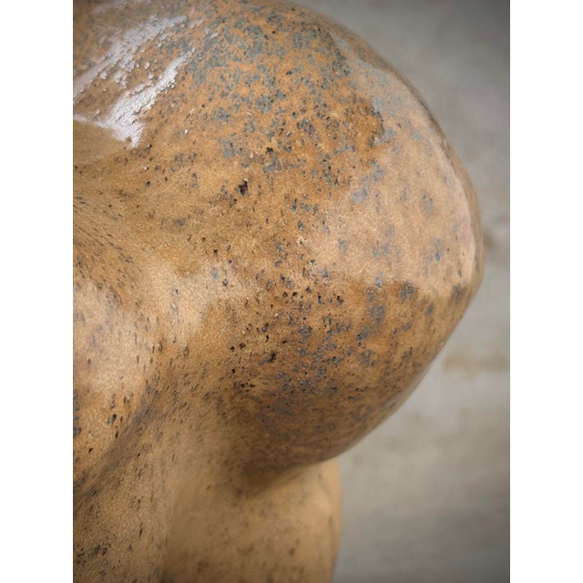 Brown Bulbo Jaspe Organic Sculptural Vase in Handmade Ceramic by Pellizco Cerámica For Sale - Image 8 of 9