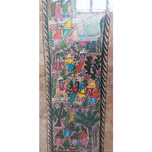 Antique Mexican Paintings on Amate Tree Bark, 1960s For Sale - Image 6 of 11