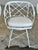 Fantastic set of vintage faux bamboo outdoor metal chairs, featuring a swiveling seat and sunbrella fabric cushions. In...