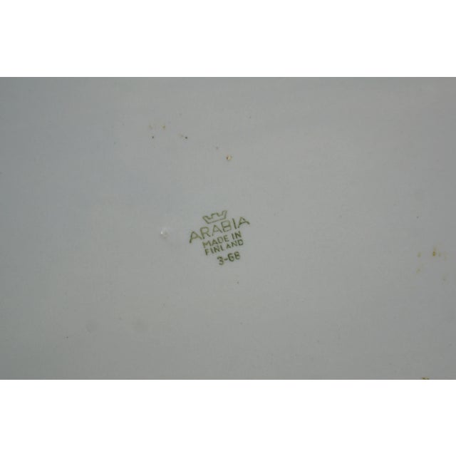Vintage Arabia Finland White Ceramic Oval Thanksgiving Turkey Serving Platter For Sale - Image 9 of 11