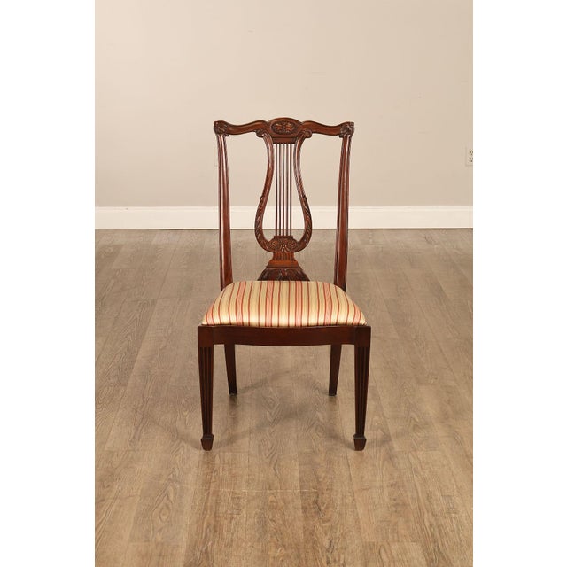 Henkel Harris Mahogany Set Of Eight Lyre Back Dining Chairs For Sale - Image 18 of 18