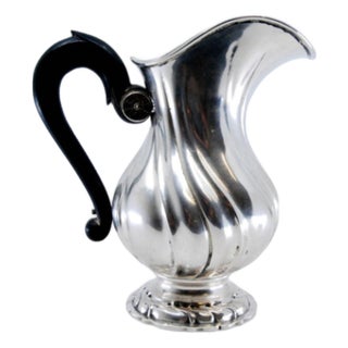 Spiral Silver Teapot with Chestnut Wood Handle For Sale