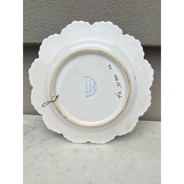 French Country French Faience Plate Henriot Quimper Circa 1950 For Sale - Image 3 of 3
