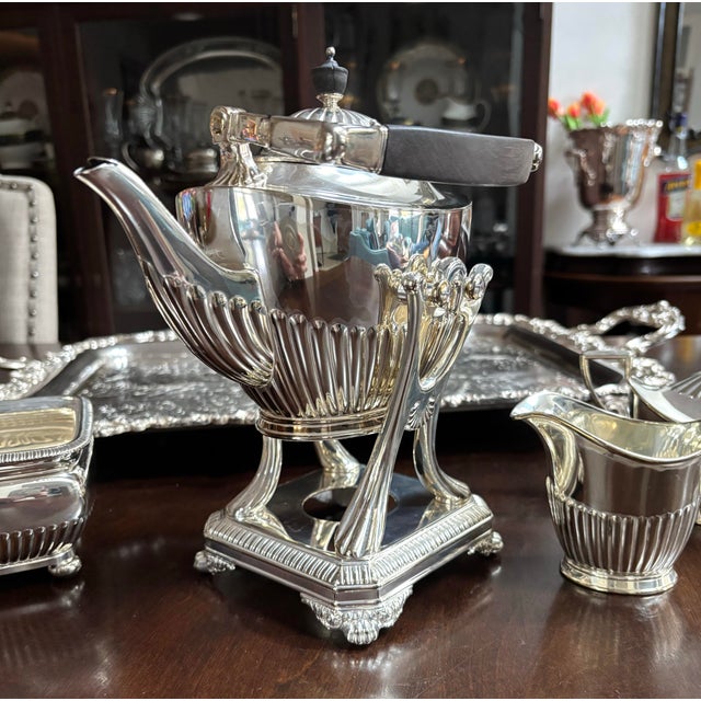 Tiffany Vintage Tilting Teapot Service Art Deco Fluted - Set of 5 For Sale - Image 9 of 12