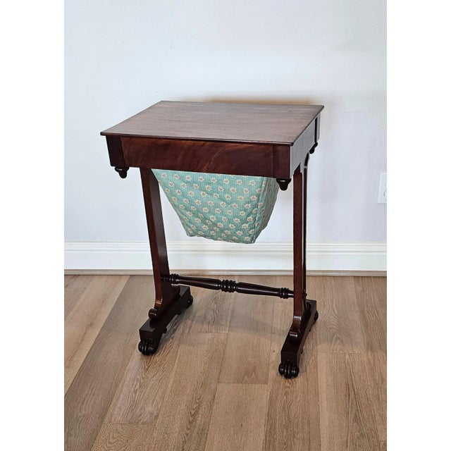 Antique English William IV Period Rosewood Mahogany Sewing Stand For Sale - Image 10 of 13