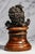 Wood Classic Antique Bronze Cherub Bust Sculpture on Wood Pedestal Edwardian Putti Figure For Sale - Image 7 of 11