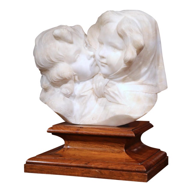 Early 20th Century Italian Marble Children Sculpture Signed A. Gory For Sale