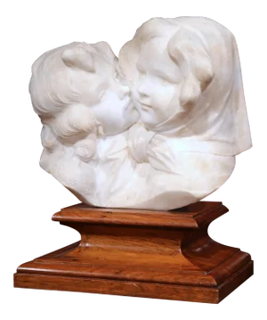 Early 20th Century Italian Marble Children Sculpture Signed A. Gory
