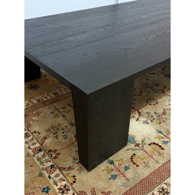 Restoration Hardware Restoration Hardware Oak Wood Coffee Table, Black For Sale - Image 4 of 12