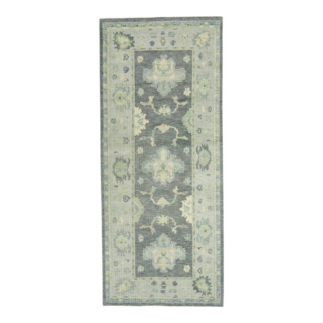 Turkish Oushak Rug 4'2" x 9'10" #18133 For Sale
