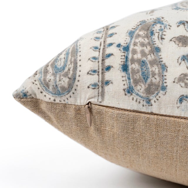 Pair of Handcrafted Linen Pillow With Vintage Aso Oke Textile and Down Insert For Sale - Image 17 of 17