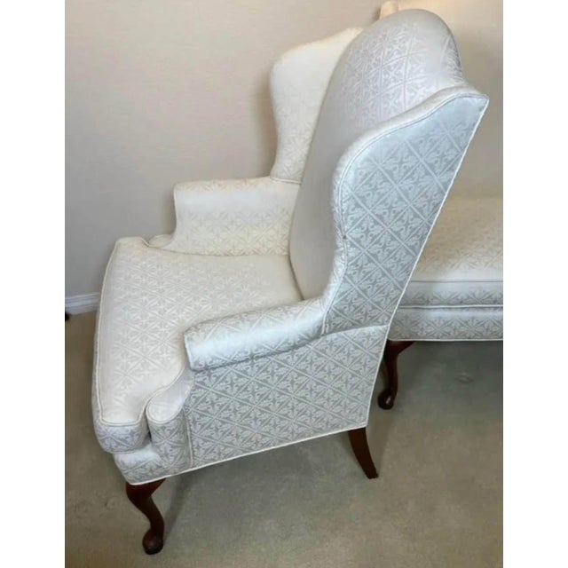 Vintage Pair of Queen Anne Style Wingback Chairs For Sale In Los Angeles - Image 6 of 10