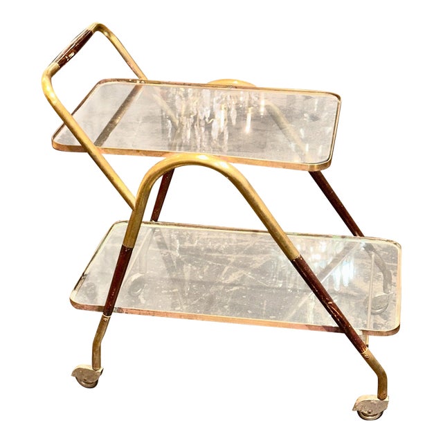 Italian MCM Gio Ponti Style Bar Cart For Sale