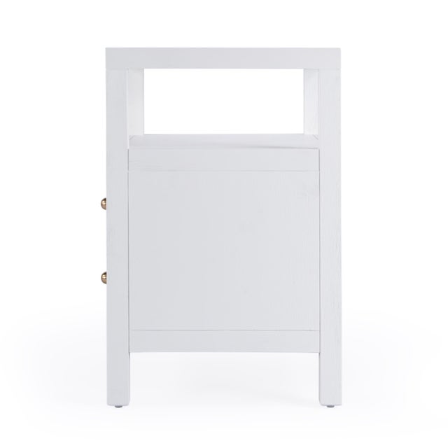 Nora 21 in. W Rectangular Wood 2 Drawer Nightstand with Open Shelf, White For Sale In Chicago - Image 6 of 9