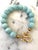 Elegant amazonite beaded bracelet with lovely gold tone clasp. Designed by Matthew Izzo