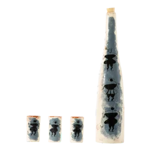 Ron Scharf Signed California Pottery Bottle and Cups