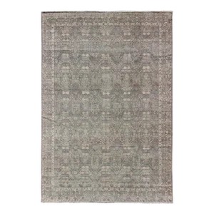 Fine Distressed Tabriz Design Rug in Gray by Keivan Woven Arts 9'11" X 13'9"
