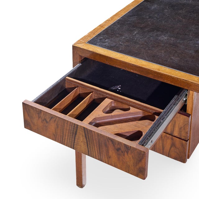 Alma Mid Century Rosewood and Leather Executive Desk For Sale In Chicago - Image 6 of 10