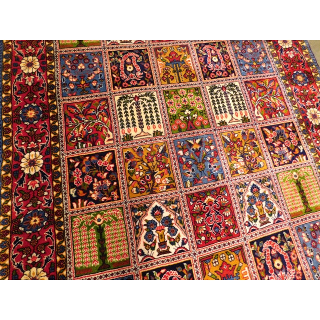 Vintage Persian Wall Hanging Garden Panel Rug For Sale - Image 10 of 12