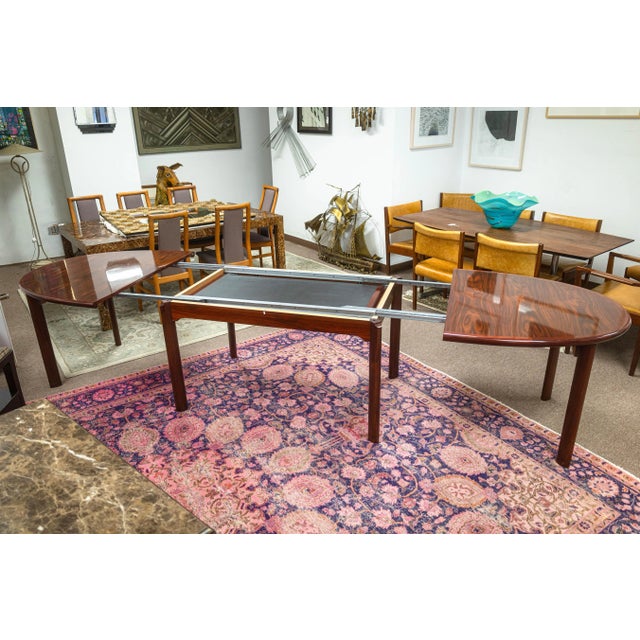 Vintage Danish Skovby 8 Leg Rosewood Extendable Round Dining Table With 3 Leaves For Sale - Image 10 of 10