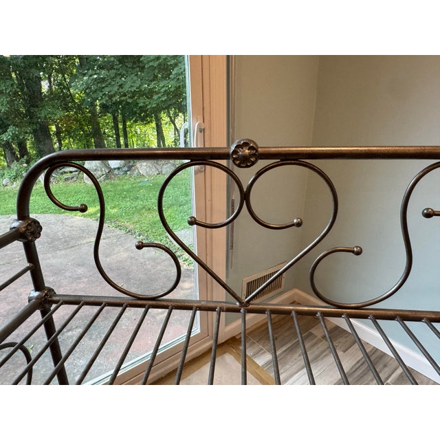 Farmhouse Vintage Abc Home Wrought Iron Bakers Rack 3 Tier Scroll Etagere Plant Stand Shelf, Attributed For Sale - Image 3 of 10