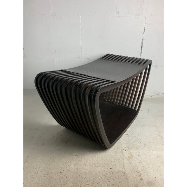 1980s Vintage Dutch Slatted Wooden Wavy Curvy Coffee Table, 1970s For Sale - Image 5 of 15