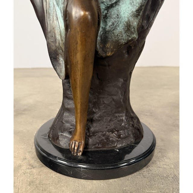 Bronze Neoclassical Sculpture, Woman With Vessel - 24" H For Sale - Image 4 of 10