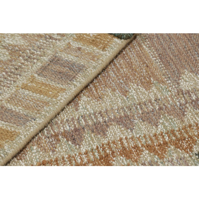 Beige Rug & Kilim’s Oversized Scandinavian Style Rug in Beige-Brown Geometric Patterns For Sale - Image 8 of 8