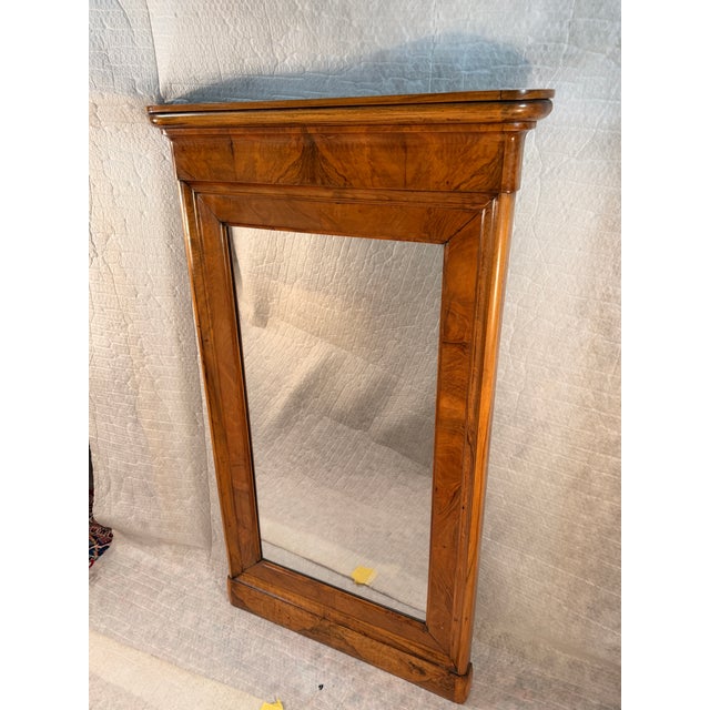 Wood Biedermeier Walnut Mirror, South Germany 1820 For Sale - Image 7 of 10