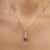 Three Stone Marquise Ruby & Diamond Pave Bail Pendant in Sterling Silver - Carat and her For Sale - Image 6 of 15