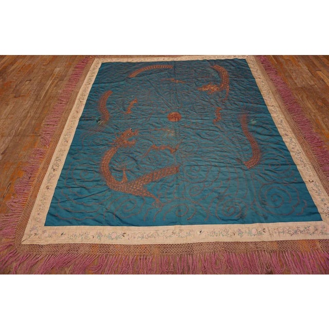 Antique Chinese Textile Rug, Size: 6' x 7' Chinese Carpets made in China proper. See entries Ningshia, Peking, Art Deco....