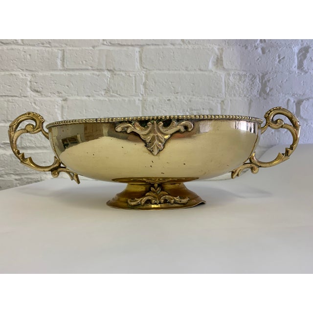 1950s Vintage Oval Brass Pedestal Bowl Chairish