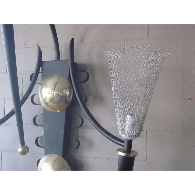 Metal P. Marchand Mategot Style Monumental New York Theater Lighting Sconce For Sale - Image 7 of 8