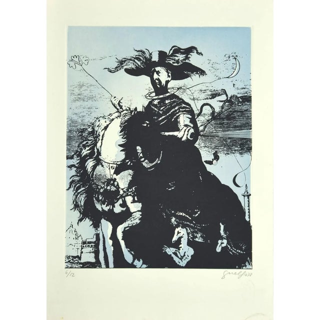 Guelfo Bianchini, Homage To De Chirico, Etching, 1970s For Sale