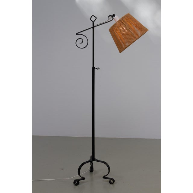 Swedish Forged Iron Tripod Floor Lamp, 1940s For Sale - Image 12 of 17