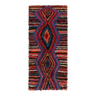 Vintage Moroccan Runner Rug With Stripes & Diamond Medallions, From Rug & Kilim For Sale