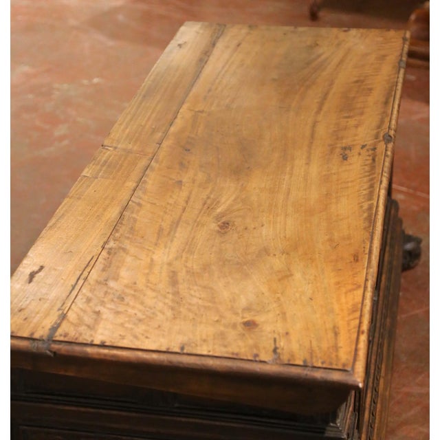 Baroque Mid-18th Century Italian Baroque Carved Walnut Cassone Blanket Chest For Sale - Image 3 of 12