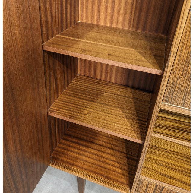 Tan Mid-Century Highboard with Bar and Writing Desk, 1960s For Sale - Image 8 of 9