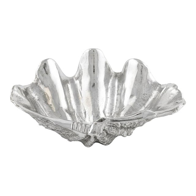 Vintage Silvered Clam Shell For Sale