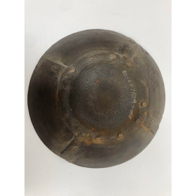 1970s Vintage Brutalist Iron Bowl With Fine Original Age Patina For Sale - Image 5 of 12