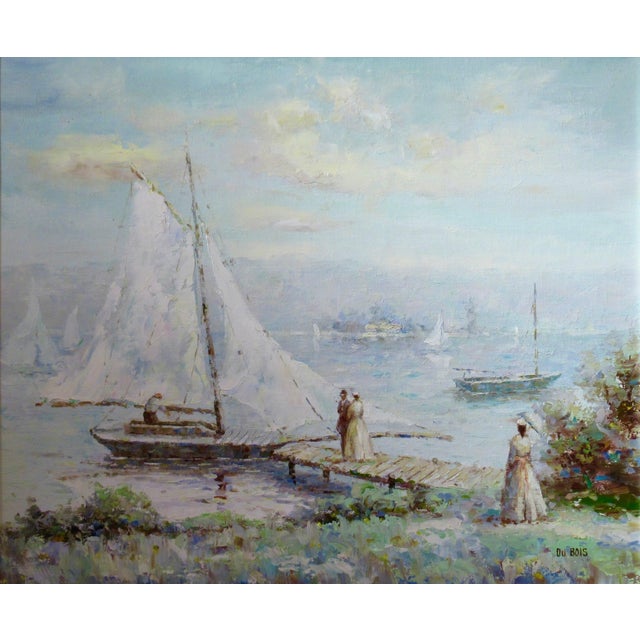 This artwork "Sailing" c.2000 is an oil painting on canvas by French impressionist artist Pierre Du Bois, b.1952. It is...