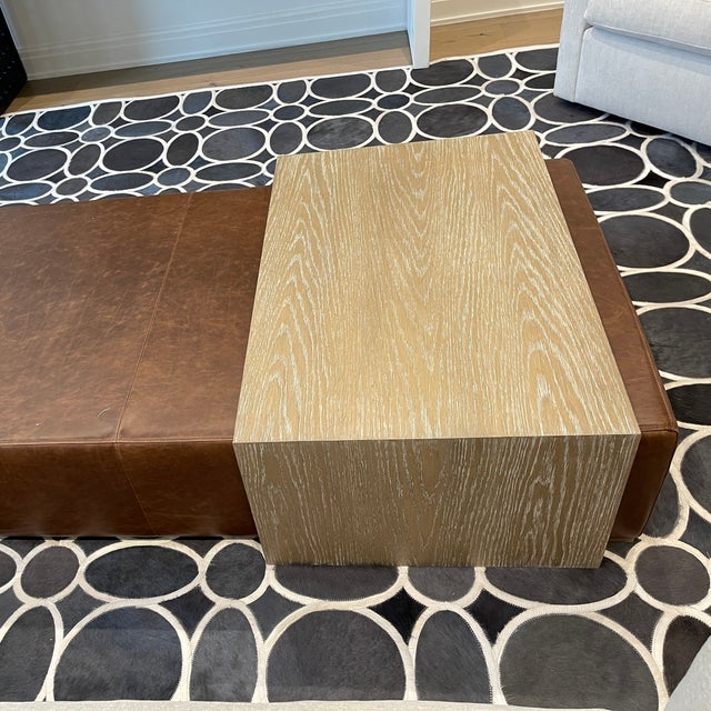 Restoration Hardware Bridge Leather Coffee Table Ottoman Chairish