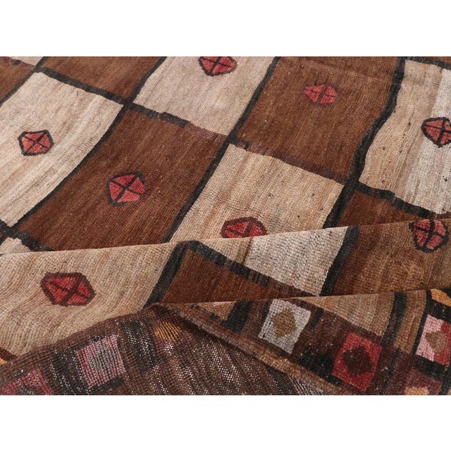 Textile Galerie Shabab Collection Mid-20th Century Turkish Tribal Room Size Carpet For Sale - Image 7 of 8