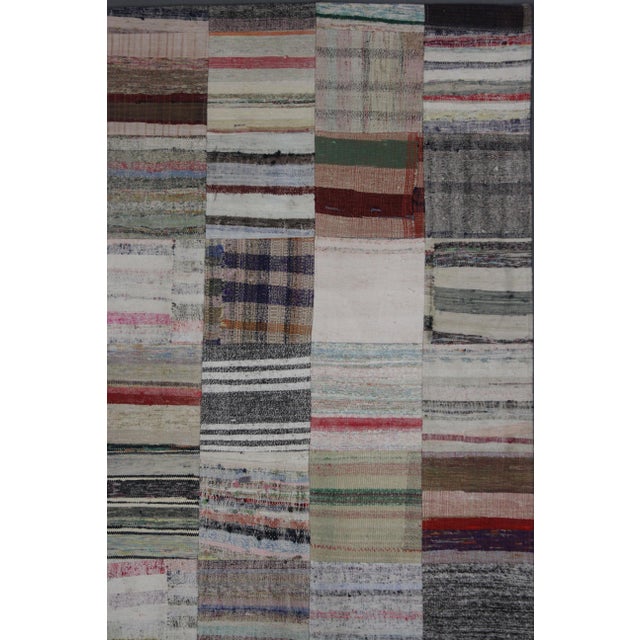 Modern Hand Knotted Patchwork Rug - 11'7" X 8'0" For Sale - Image 3 of 3