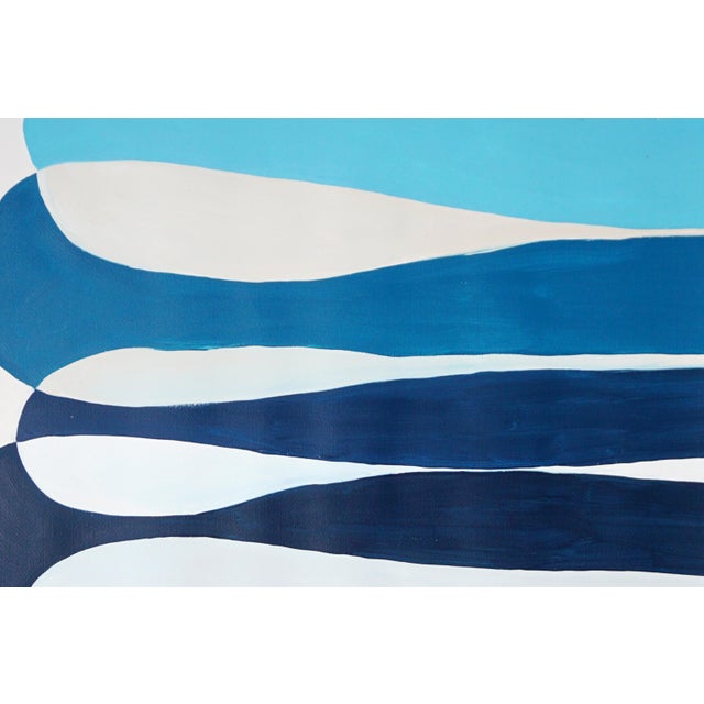 2026, Looping Horizon, Modern Organic Diptych, Color Band Elipse in Blue and Red, Acrylic Paint on Watercolor Paper by Ryan Rivadeneyra For Sale - Image 9 of 10