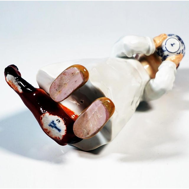 Art Nouveau Hentschelkind Boy Figurine from Meissen, 1905 For Sale - Image 4 of 6