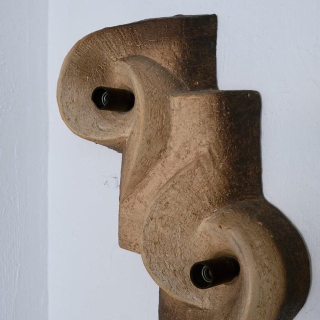 Dutch Brutalist Ceramic Wall Sconce, 1960s For Sale - Image 5 of 11