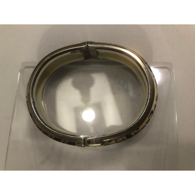 1980s Lucite Tortoise Clamper Bangle Bracelet For Sale - Image 6 of 11